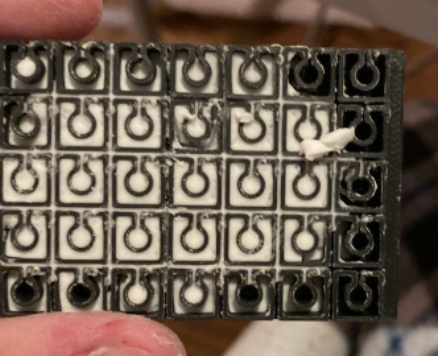 Silicone cast tray of bead pieces