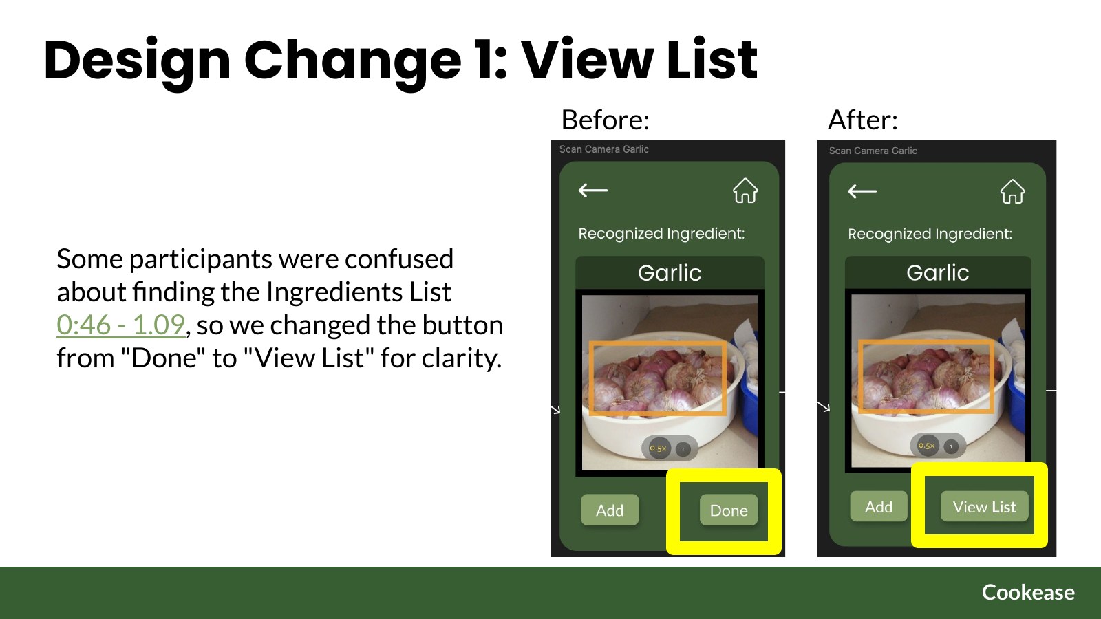 Design change: Done renamed to View List