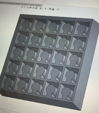SolidWorks model of the bead mold grid